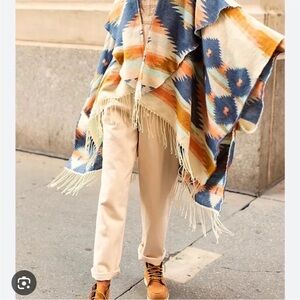 Free People Crossroads Oversized Poncho One Size